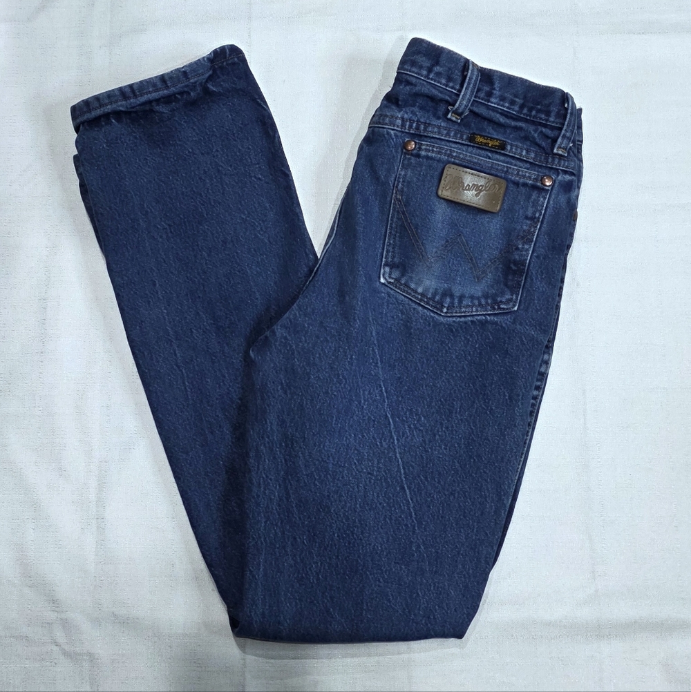 Wrangler 936DEN Slim Fit Cowboy Cut Rigid Denim Jeans Western Rodeo Size 34x32